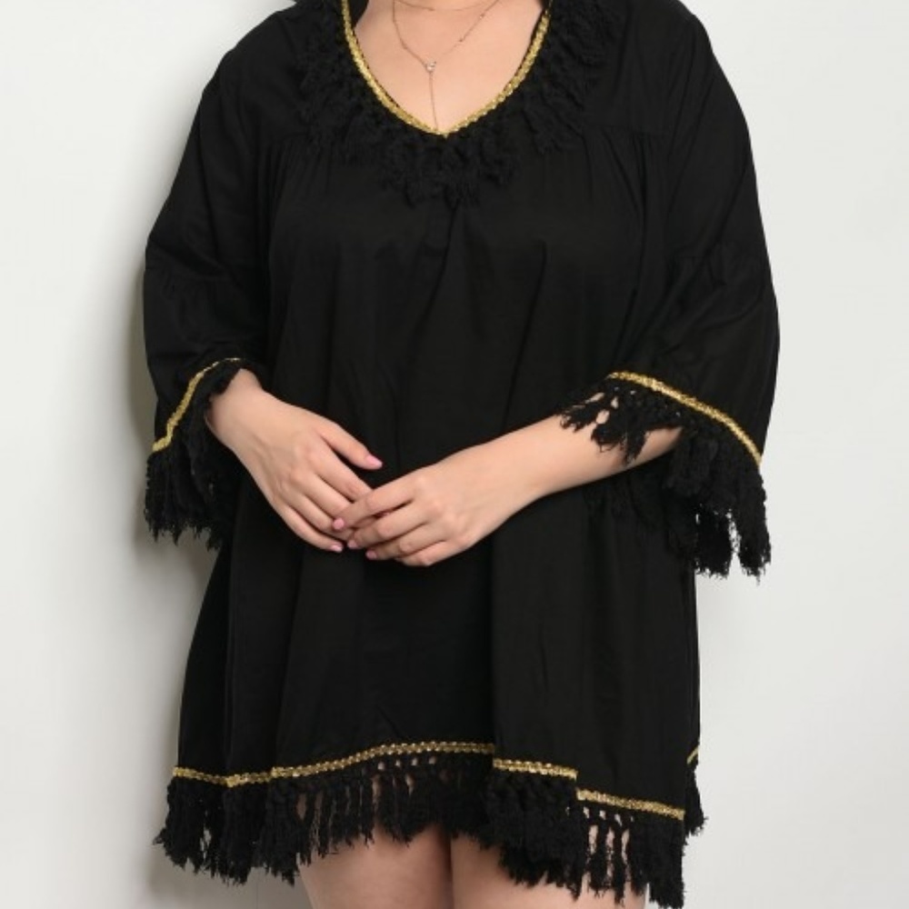 Angelica Black Tunic Dress Plus Size